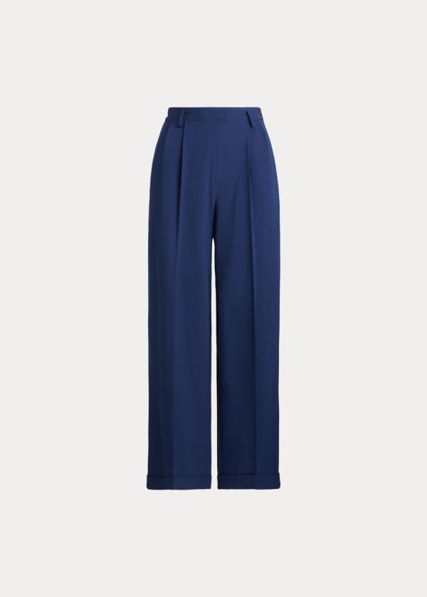 Pantalones Ralph Lauren Mujer Azul Marino - Duval Stretch Wool Crepe - IGZXV7568